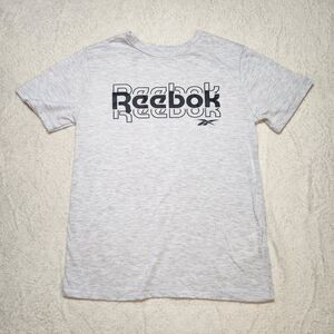 Reebok Boys 11-12 Gray Short Sleeve T Shirt Graphic Logo